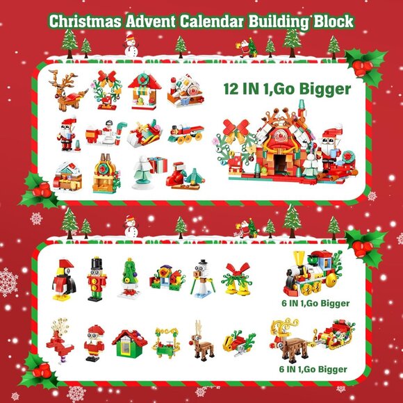 2024 Advent Calendar Building Block Set Christmas Gift - Picture 3 of 7